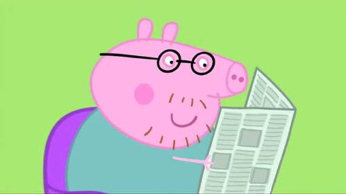 小猪佩奇:佩奇一家看电视,猪爸爸只能戴眼镜