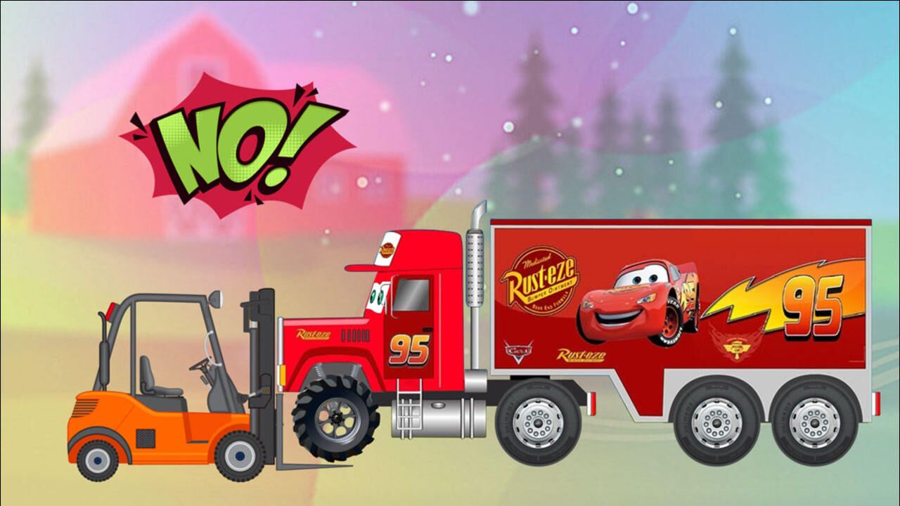 少儿益智工程车动画:闪电麦昆大卡车换轮胎