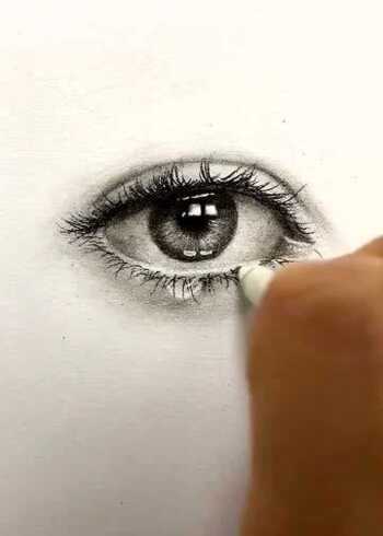 唯美素描泪眼的画法,详细步骤演示,你学会了吗