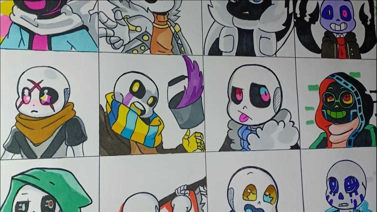 根据12种不同的au绘制sans | undertale