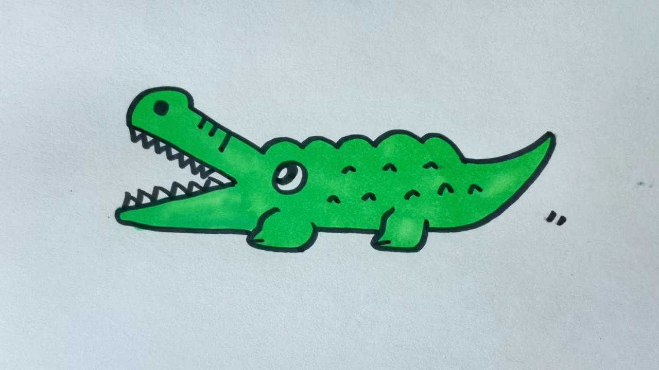 字母v画一个简单的鳄鱼宝宝