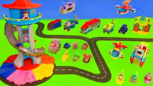 儿童萌宝乐园：玩具车、卡车和汽车，带赖德蔡斯和马歇尔儿童游戏