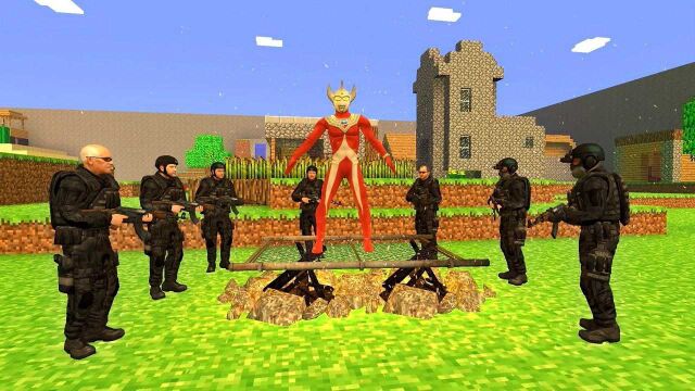 一群黑衣人把泰罗奥特曼抓到村庄要干什么啊?