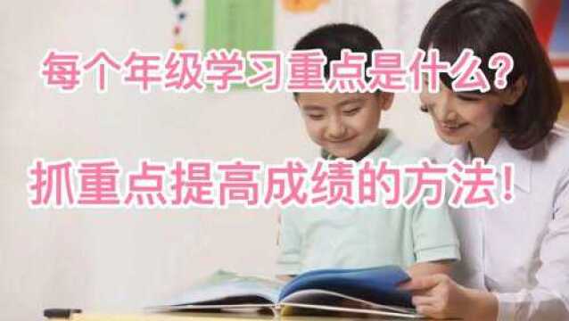 小学各年级学习重点分析,有的放矢提高成绩更有效