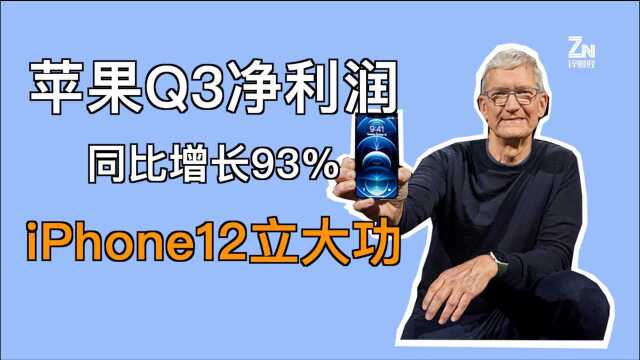 苹果Q3净利润同比增长93%,国人最爱买的手机还是iPhone12?