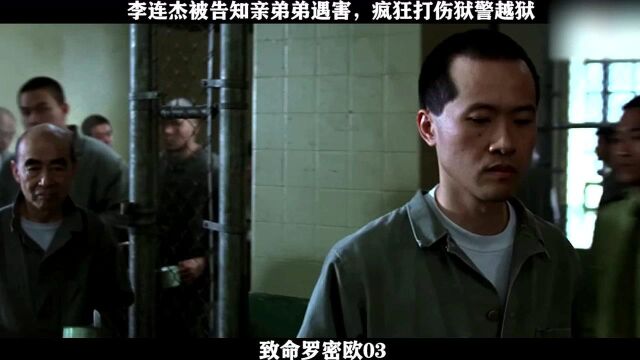 致命罗密欧03, 李连杰被告知亲弟弟遇害,疯狂打伤狱警越狱