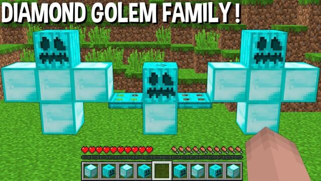 我的世界:只有SUMMON DIAMOND GOLEM家庭,才会被电击!!!小伙伴们学会了嘛?#休闲小游戏创意短视频大赛#