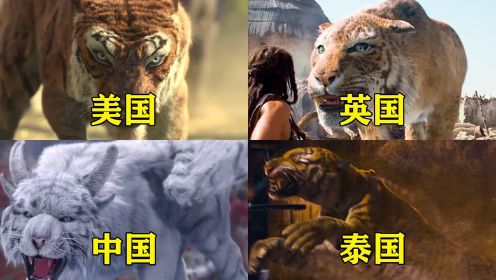 电影里这四个国家的老虎，你觉得哪个更凶猛，中国的被封为战伐之神#电影种草指南大赛#