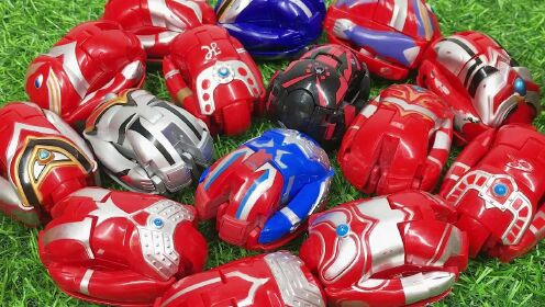 草地上发现超多彩色奥特曼变形蛋 迪迦奥特曼 赛文奥特曼