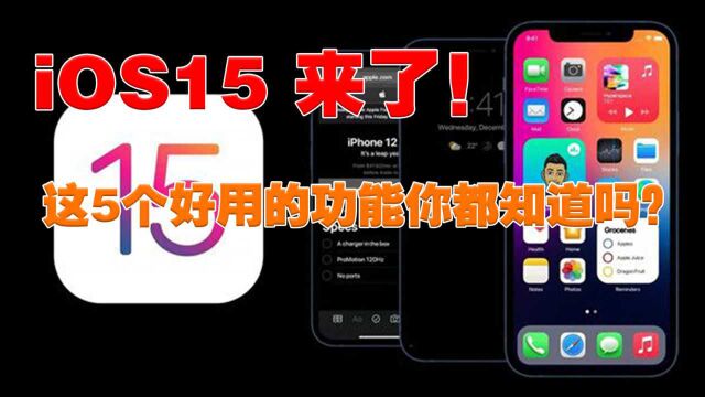 iOS 15 来了!这5个好用的功能你都知道吗?