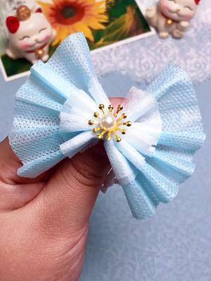 用一次性口罩做好看的蝴蝶结头花有女宝的妈妈快点收藏啦创作灵感