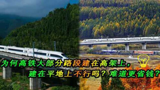 为何高铁大部分路段建在高架上,建在平地上不行吗?难道更省钱?