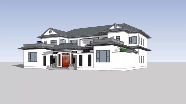 徽派古典四合院别墅设计