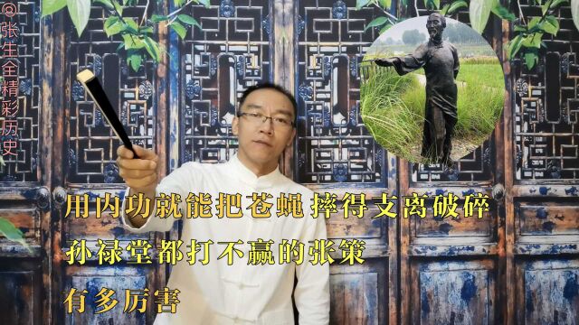 用内功就能把苍蝇摔得支离破碎,孙禄堂都打不赢的张策,有多厉害