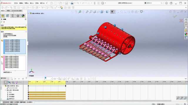 SOLIDWORKS 制作滚筒小钟琴机构动画