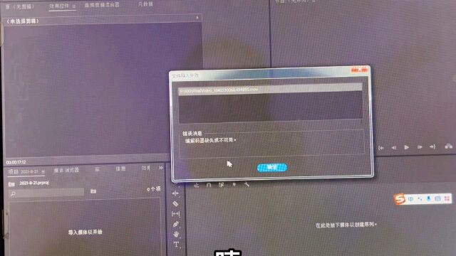 问题解决了,苹果手机视频mov格式,导入PR有视频画面了!