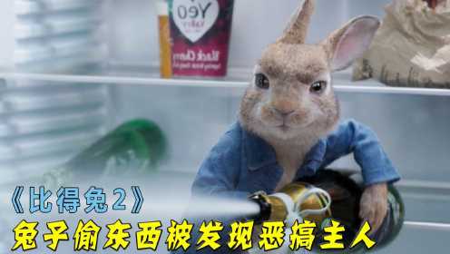 小兔子偷东西被发现，还拿起香槟恶搞女主人，奇幻片《比得兔2：逃跑计划》