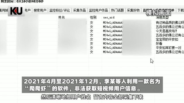 大量短视频用户信息被非法抓取 5人利用爬虫软件牟利被批捕