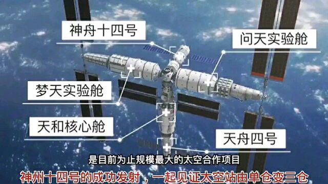 神州十四号成功发射,将见证中国太空站单仓到三仓