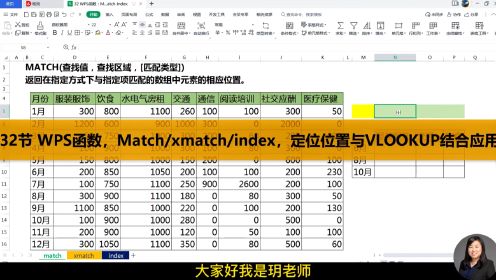 第32集 WPS函数：Match/xmatch/index