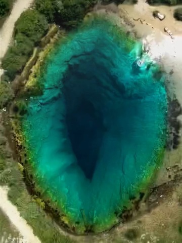 克罗地亚地球之眼又名恶魔之眼是一个深邃幽兰的喀斯特泉