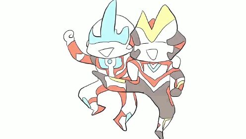 奥特简笔画系列:可爱的银河奥特曼与罗布奥特曼