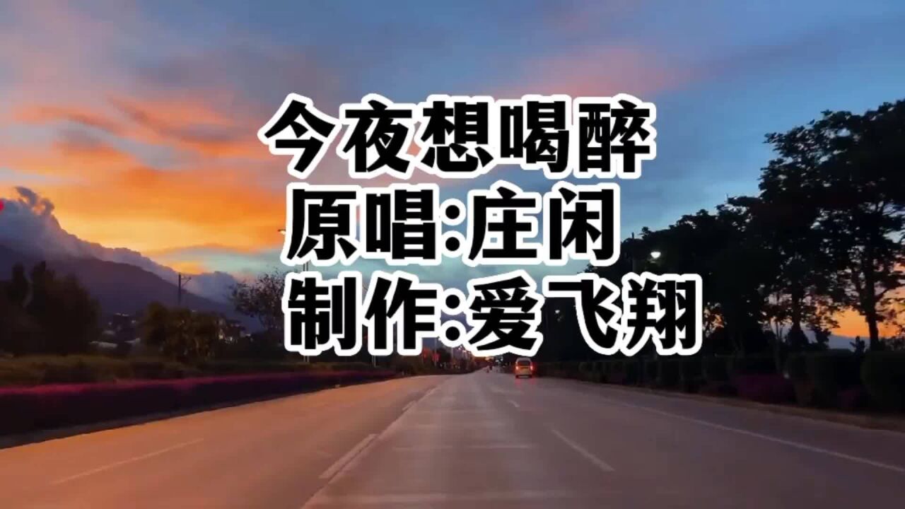 庄闲一首《今夜想喝醉》今夜我想喝醉,陪我干一杯