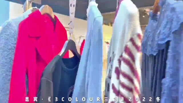 【3COLOUR.三彩】2022冬 中国十大品牌之一 实体店专柜撤柜品牌折女装一手货源批发广州思宾服饰供应链