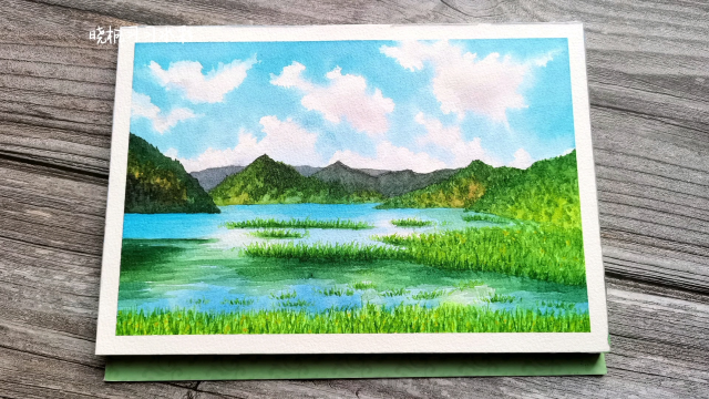 水彩风景画教程,青山青绿水长,欢迎留言讨论.