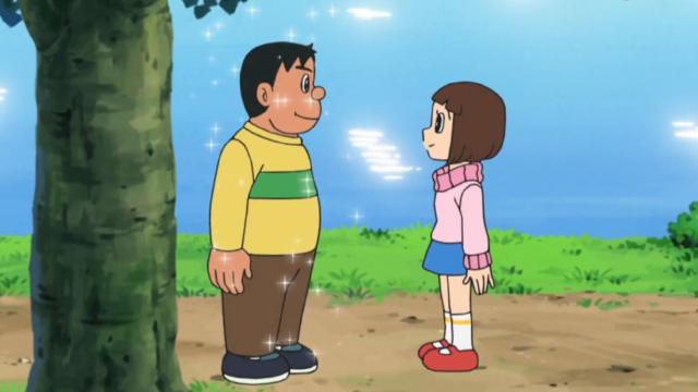 胖虎遇到了一见钟情的女孩,百变性格胖虎