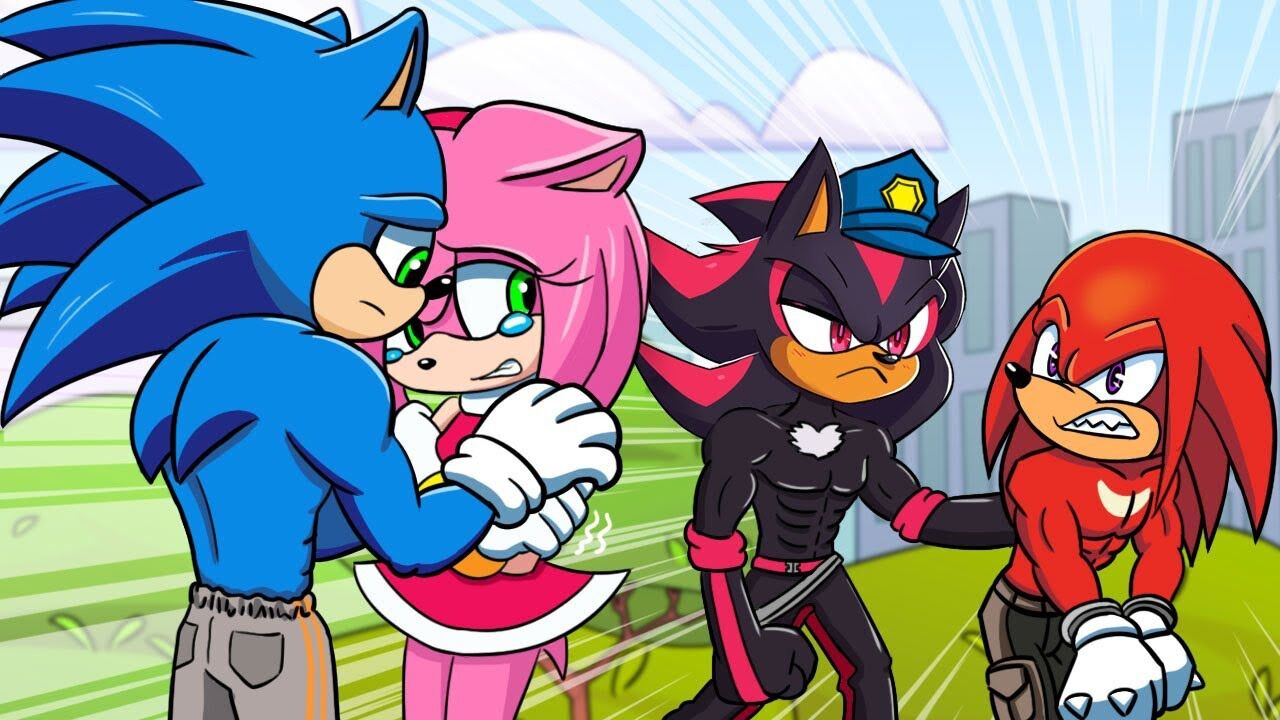 索尼克动画:索尼克和艾米在超市遇上盗贼指节,警官暗影抓住他!