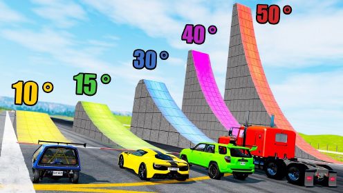 赛车游戏：4种车型挑战不同弧度赛道