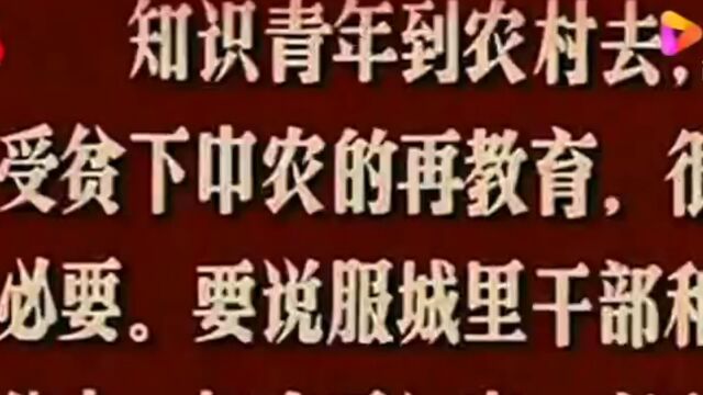 知识青年到农村去接受贫下中农的再教育很有必要