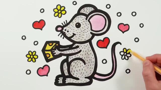 画贪吃的小老鼠3,学画画教程儿童简笔画和我一起学画画吧.