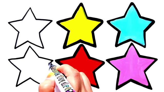 跟着简笔画学英语颜色,星星有几种颜色呢?