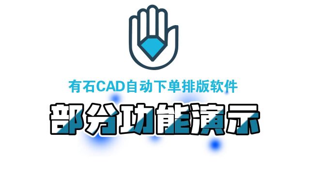 2.有石CAD自动下单排版软件—部分功能演示