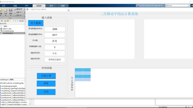 视频讲解MATLAB移动平均法预测GUI计算界面