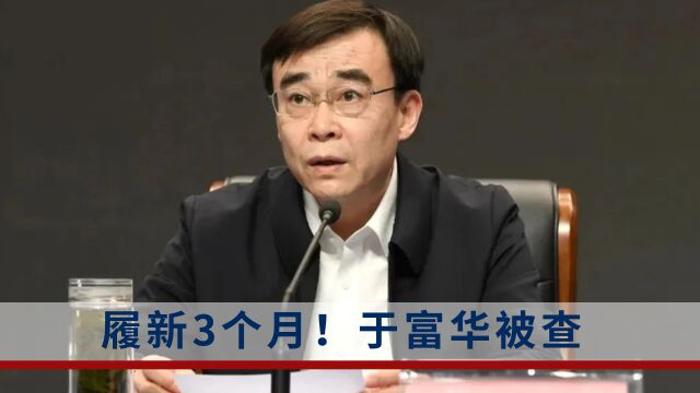 履新3个月!于富华被查:曾是山东省委巡视工作领导小组成员