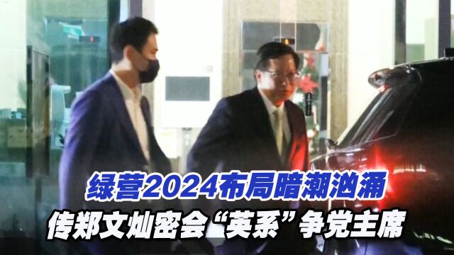 绿营2024布局暗潮汹涌,传郑文灿密会“英系”争党主席