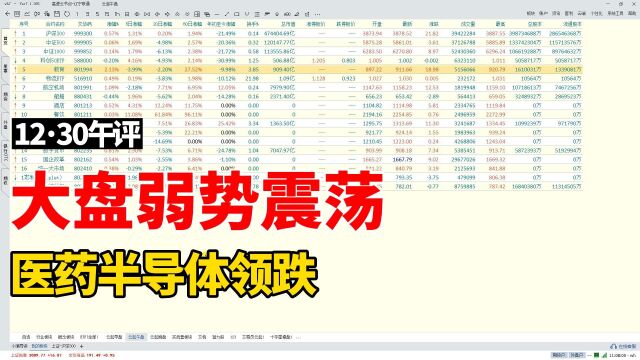 大盘弱势震荡,医药、半导体领跌,web3.0强势反弹