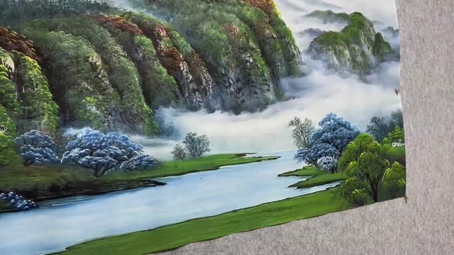 绿水青山就是金山银山#中国风水禅意山水画 #会意水墨画 #名人名家书画商城