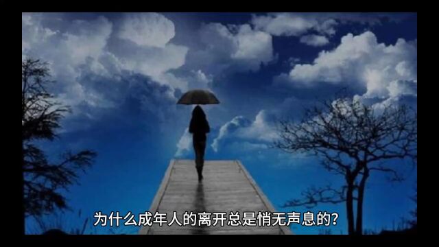 为什么成年人的离开总是悄然无息的