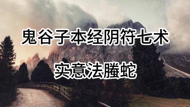 鬼谷子本经阴符七术:实意法