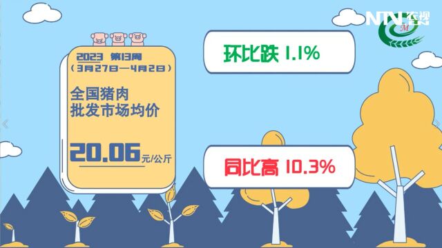 猪肉批发价格连续4周下跌,本周均价为20.06元每公斤