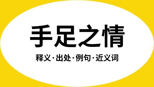 “手足之情”是什么意思?