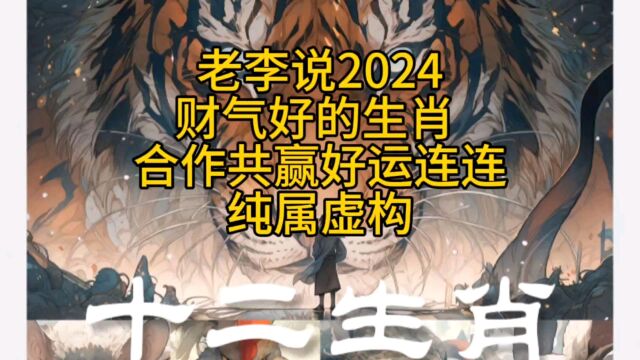 老李说2024财气好的生肖 合作共赢好运连连纯属虚构