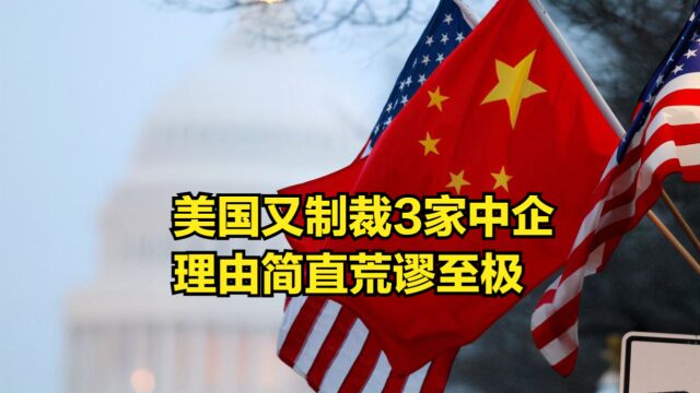 给3家中企直接“定罪”,美国宣布要制裁,理由简直荒谬至极