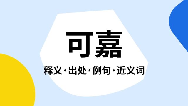 “可嘉”是什么意思?