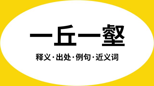 “一丘一壑”是什么意思?