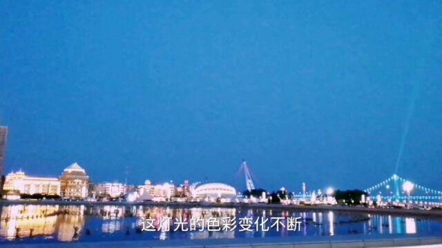 大连星海广场的夜景美轮美奂让人目不暇接